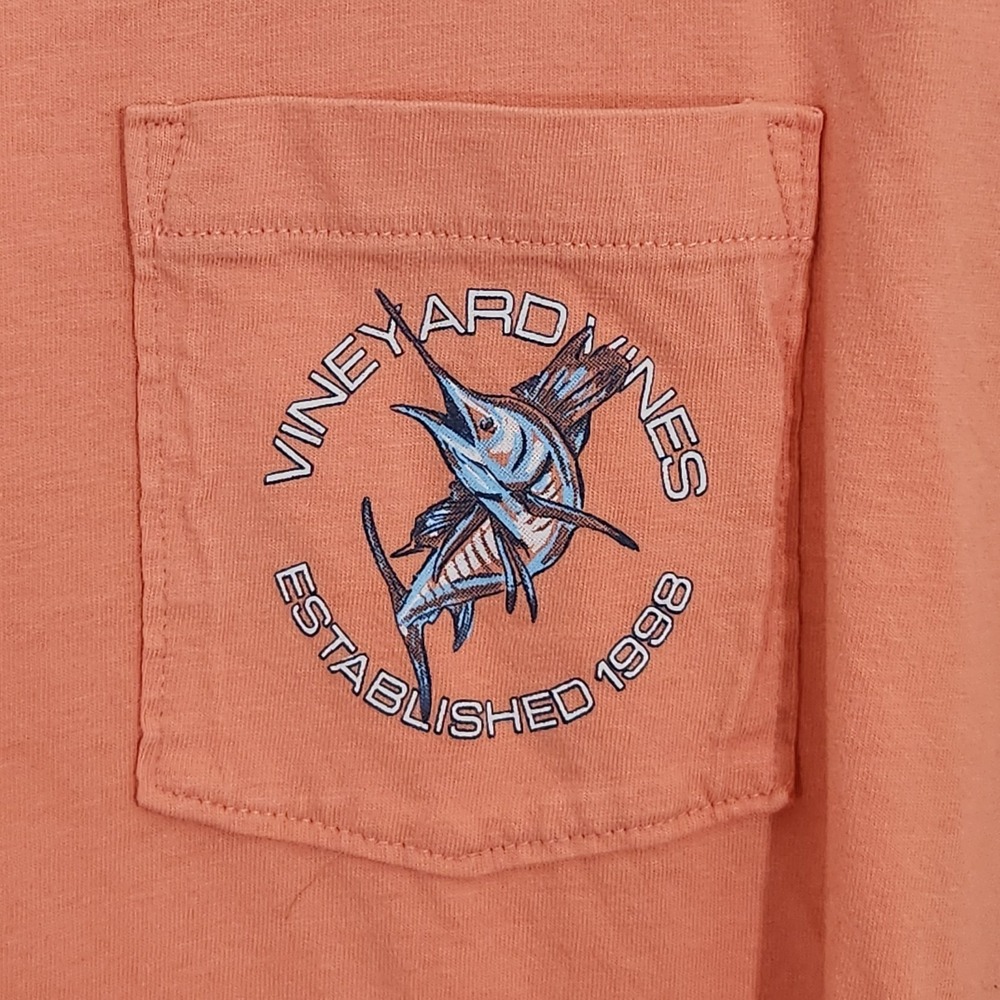 2015 Vinyard Vines Long Sleeve Marlin T Shirt Men's Size XL Creamcicle Color - Picture 4 of 9